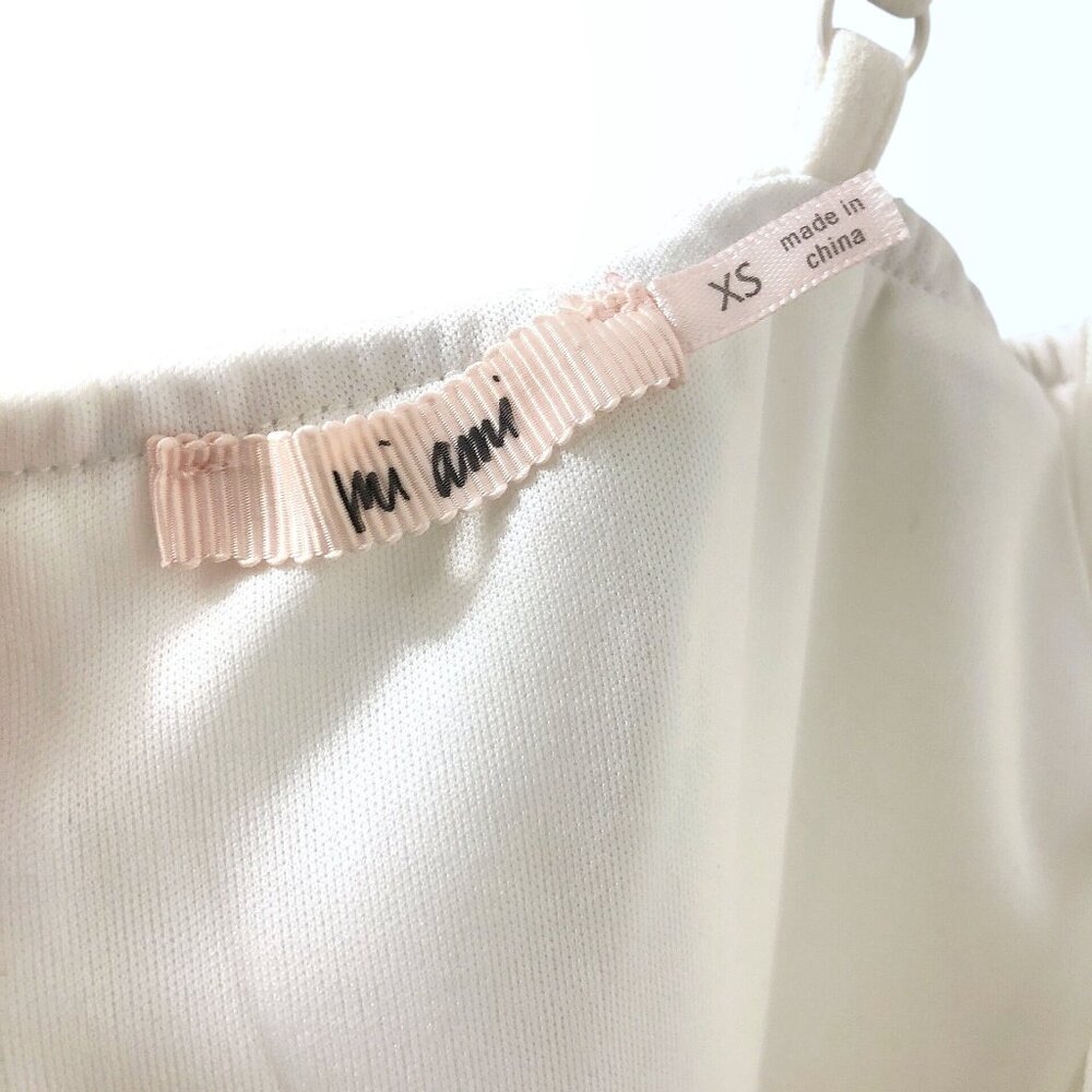 Mi Ami Solid White Asymmetrical Spaghetti Strap S… - image 2
